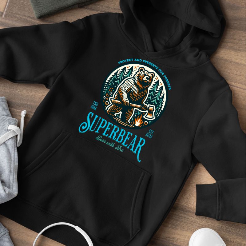 Superbear - Bear With An Axe Outdoor Hoodie