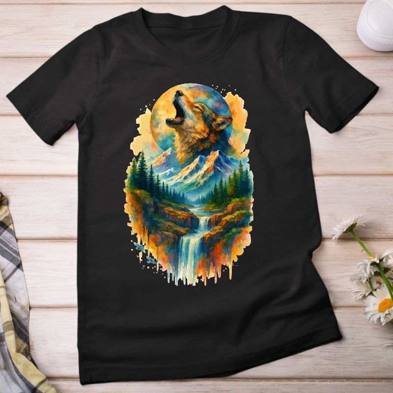 "Spirit of the Wild" Watercolor Wolf T-Shirt