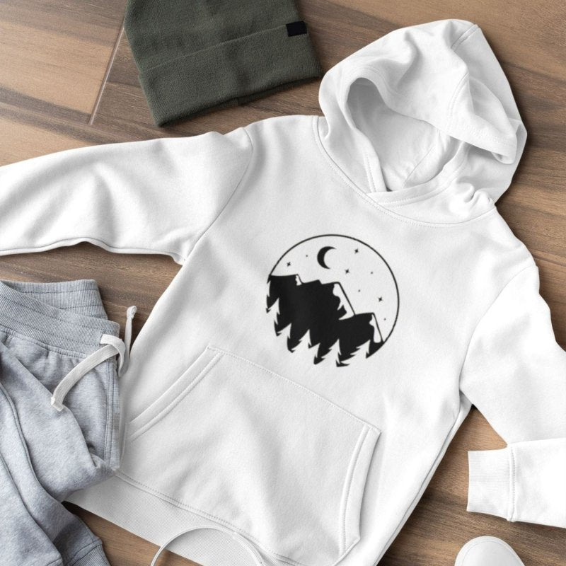 Celestial Moon Mountain Hoodie - Hoodie by Journey Emporium