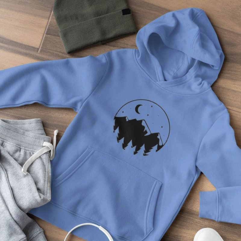 Celestial Moon Mountain Hoodie - Hoodie by Journey Emporium