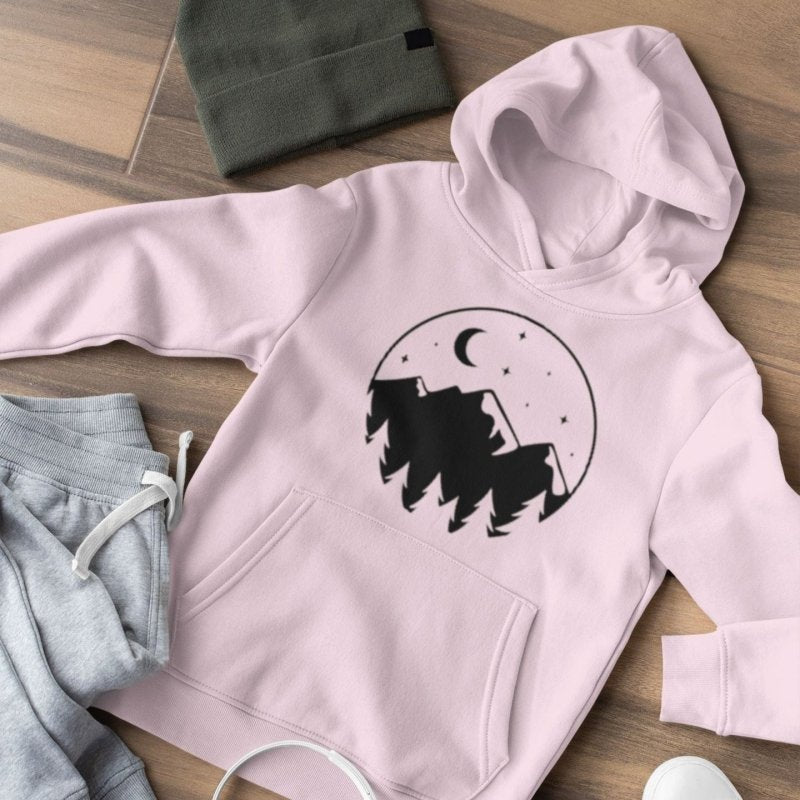 Celestial Moon Mountain Hoodie - Hoodie by Journey Emporium