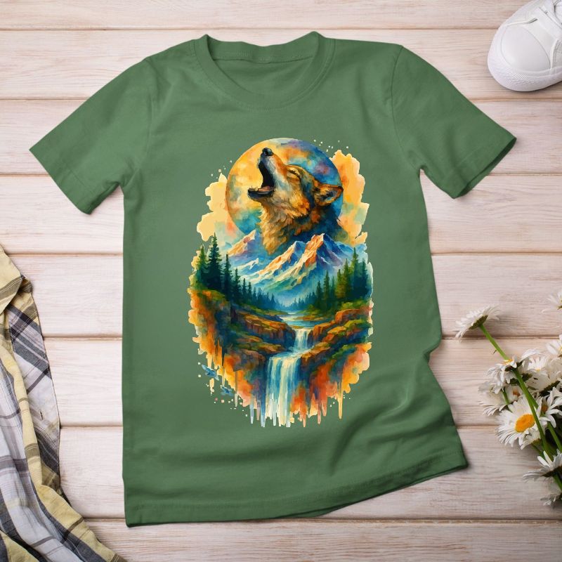 "Spirit of the Wild" Watercolor Wolf T-Shirt