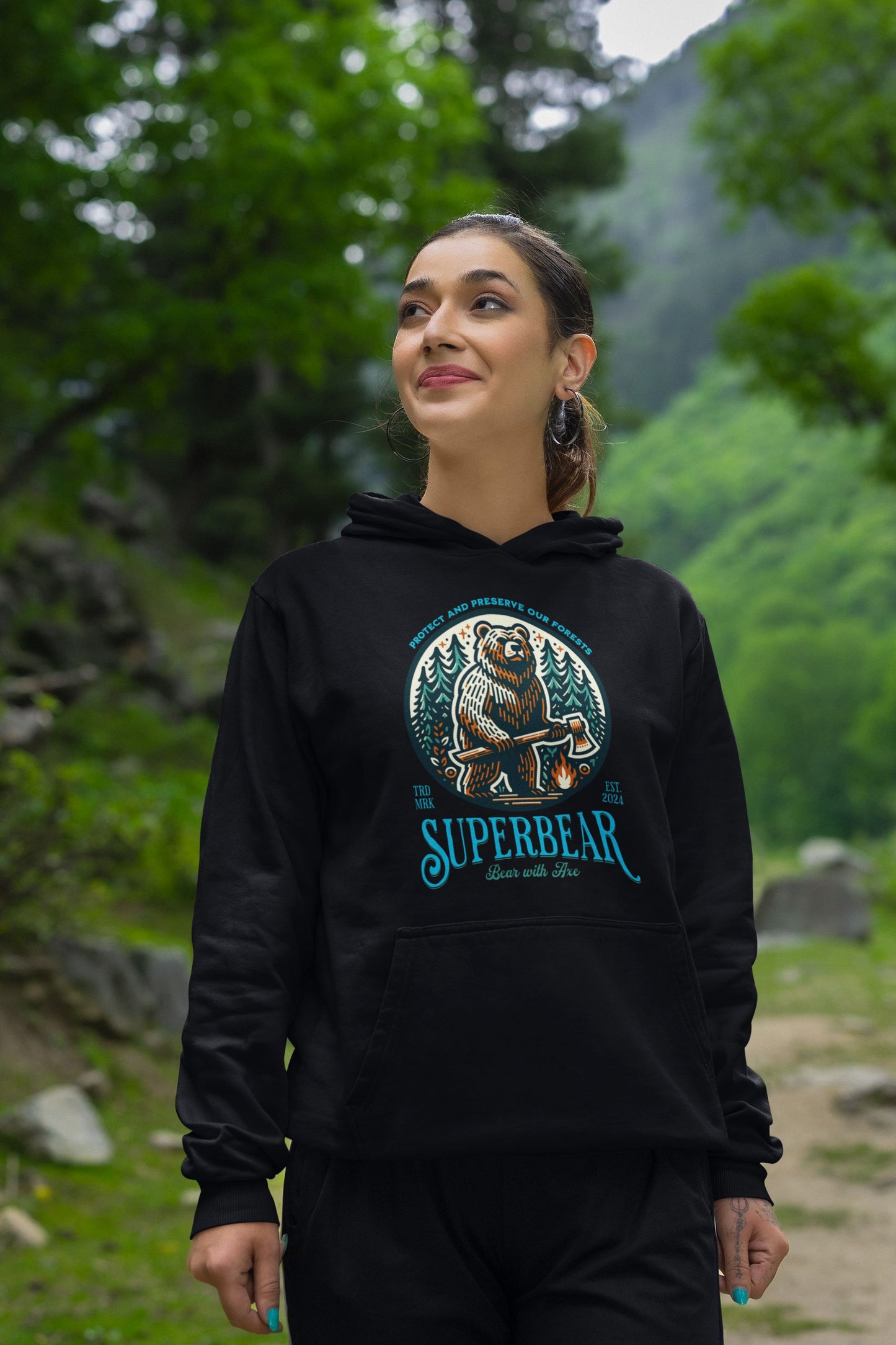 Superbear - Bear With An Axe Outdoor Hoodie
