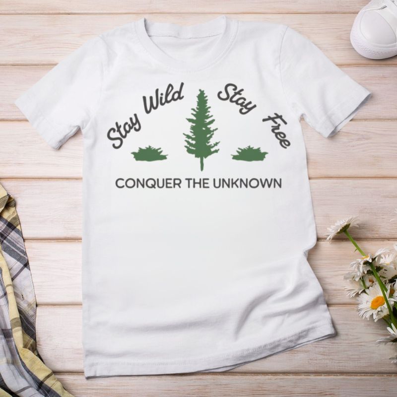 Stay Wild Stay Free Adventure Tee – Nature Hiking Shirt