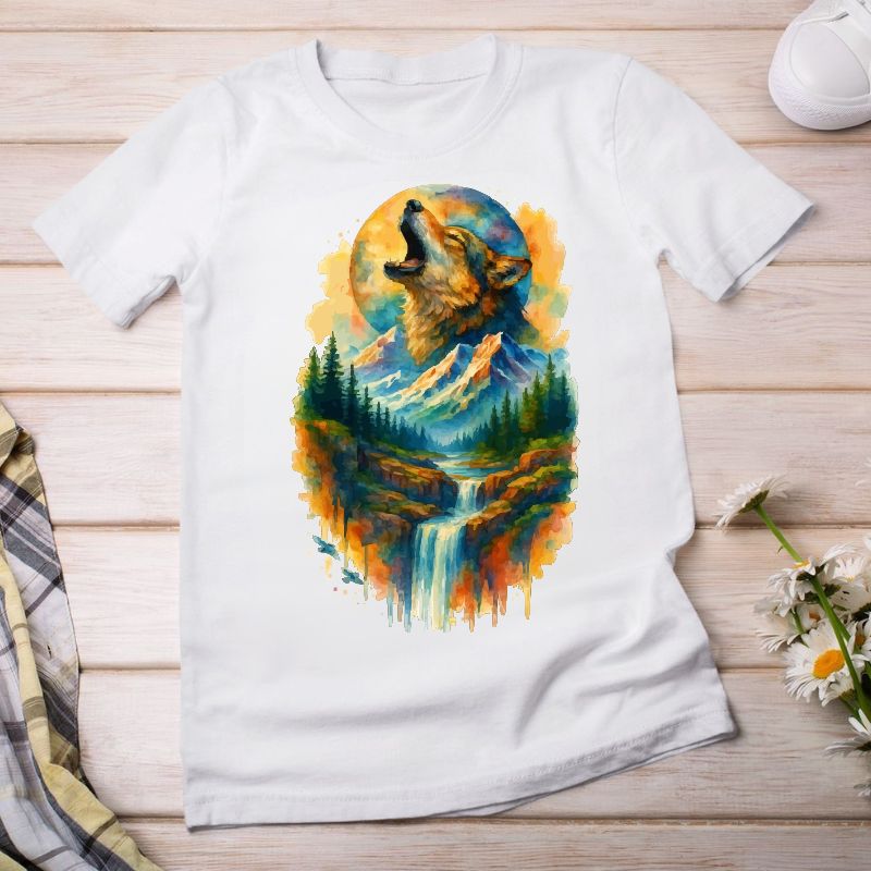 "Spirit of the Wild" Watercolor Wolf T-Shirt