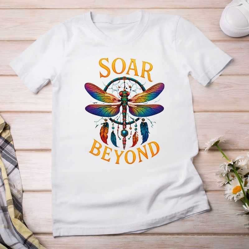 Soar Beyond Dragonfly T-Shirt – Vibrant Boho Tribal Tee
