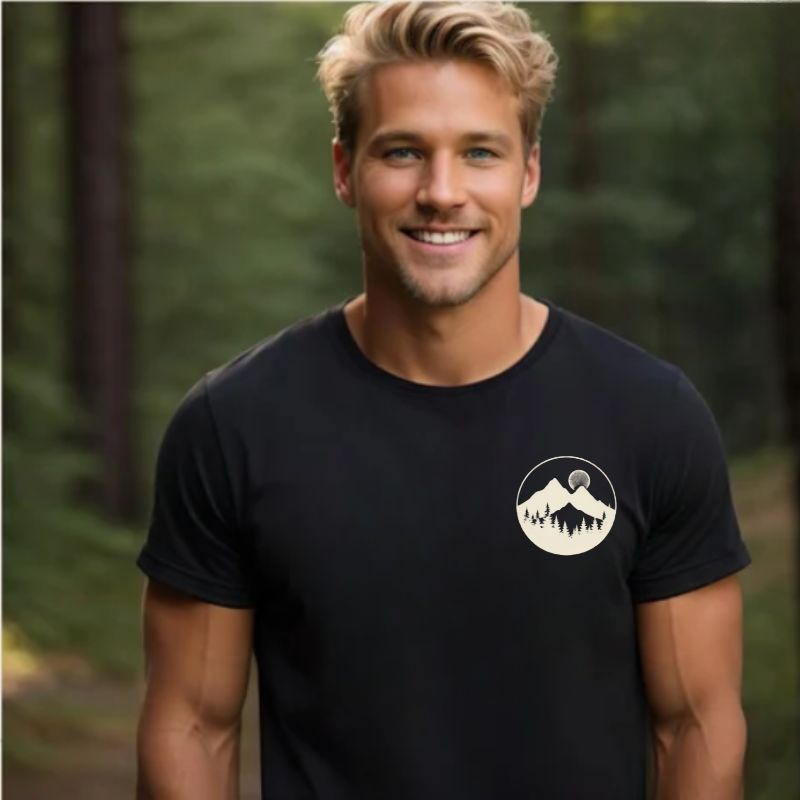 Lone Wolf On The Ridge Vintage Hiking T-Shirt | Outdoor Adventure Graphic Tee for Men & Women