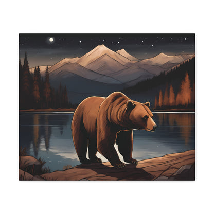 Bear Lake and Mountains Wall Canvas Art Decor