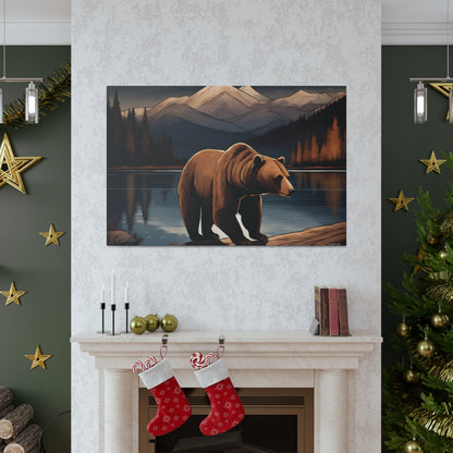 Bear Lake and Mountains Wall Canvas Art Decor