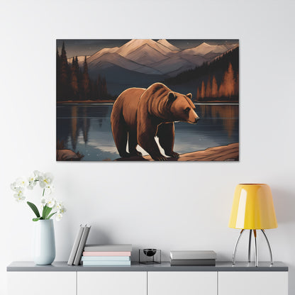 Bear Lake and Mountains Wall Canvas Art Decor