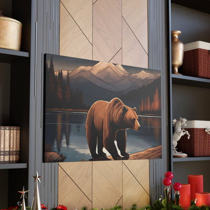 Bear Lake and Mountains Wall Canvas Art Decor