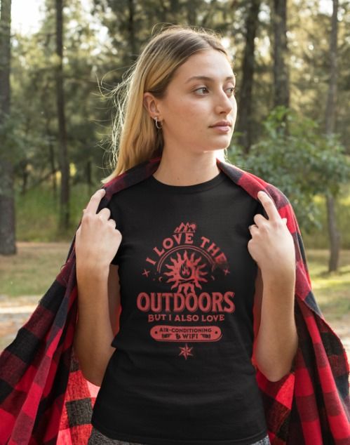 I Love The Outdoors- Fun Graphic T-Shirt for Nature Lovers