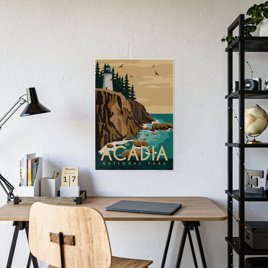 Acadia National Park Vintage Travel Poster - Poster by Journey Emporium