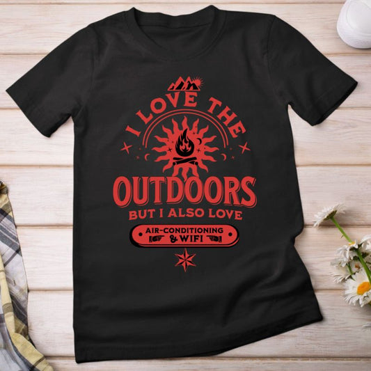 I Love The Outdoors- Fun Graphic T-Shirt for Nature Lovers