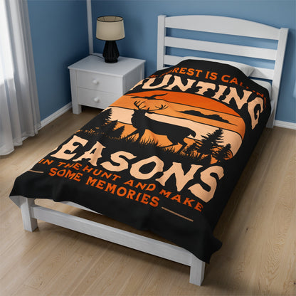 Hunting Seasons Blanket - Vintage Forest Design for Outdoor Enthusiasts - All Over Prints by Journey Emporium