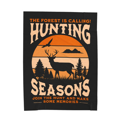 Hunting Seasons Blanket - Vintage Forest Design for Outdoor Enthusiasts - All Over Prints by Journey Emporium
