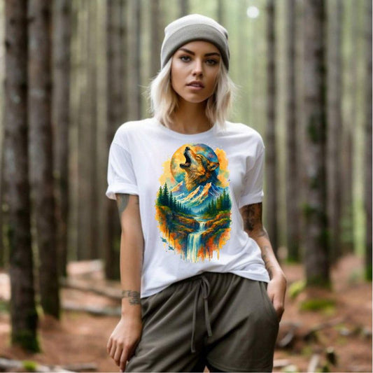 "Spirit of the Wild" Watercolor Wolf T-Shirt