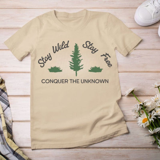 Stay Wild Stay Free Adventure Tee – Nature Hiking Shirt