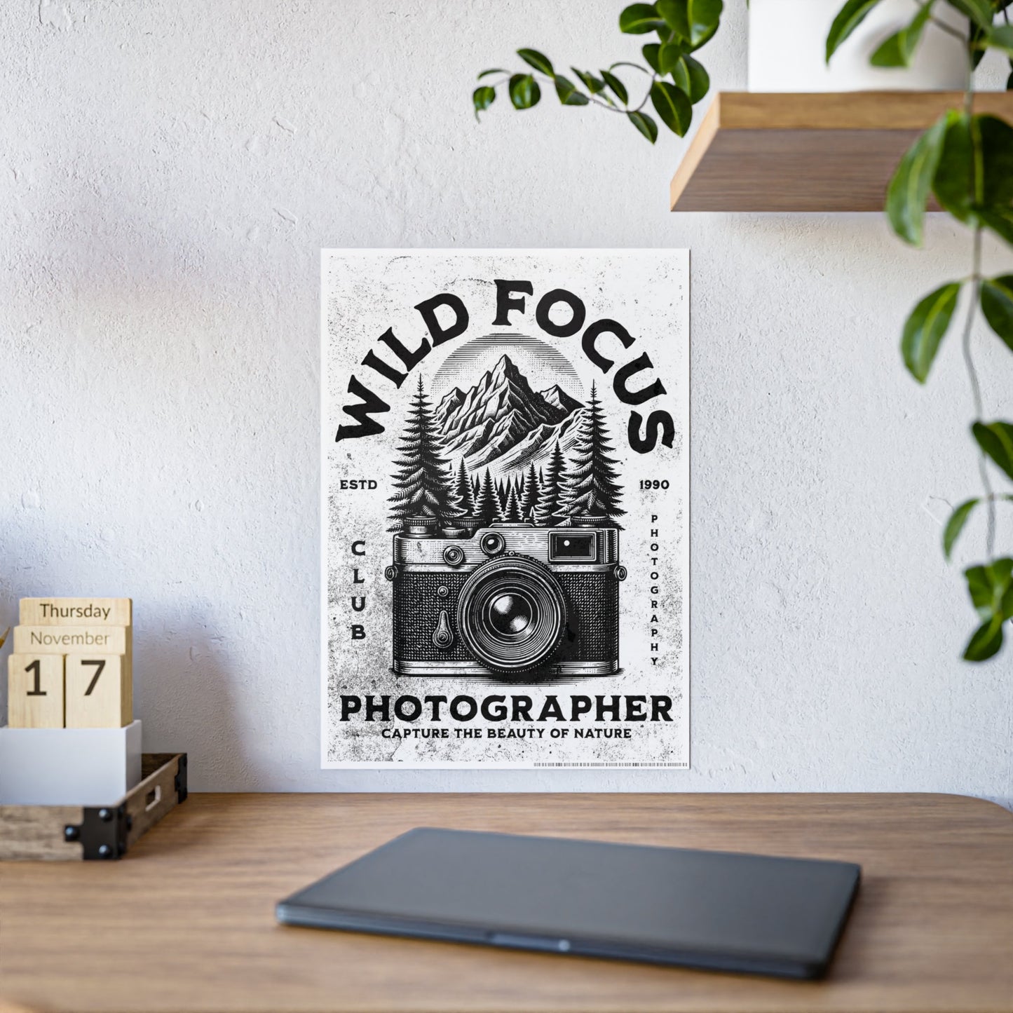 Wild Focus Photographer Poster - Vintage Nature Photography Design for Outdoor Enthusiasts - Poster by Journey Emporium